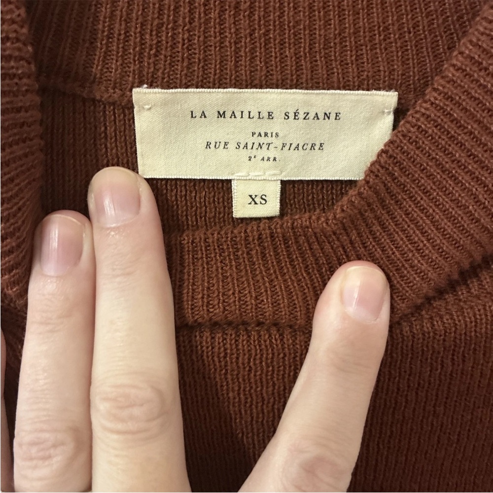 Sezane Womens Sweater Button Cuff Burgundy Red, EUC XS Sami Jumper Long Sleeve